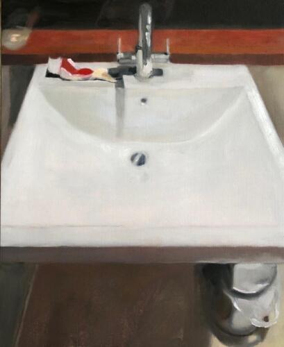  Matteo s Sink   oil on canvas paper, 50 x 40cm